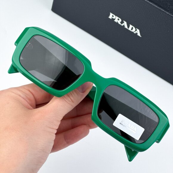 Prada PR27ZS 11L08Z BRAND NEW Sunglasses Mango Dark Grey Square Unisex - Picture 3 of 13